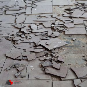 damaged asbestos floor tiles