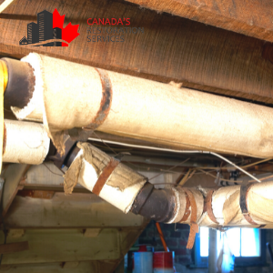 asbestos testing white insulating pipe wrap