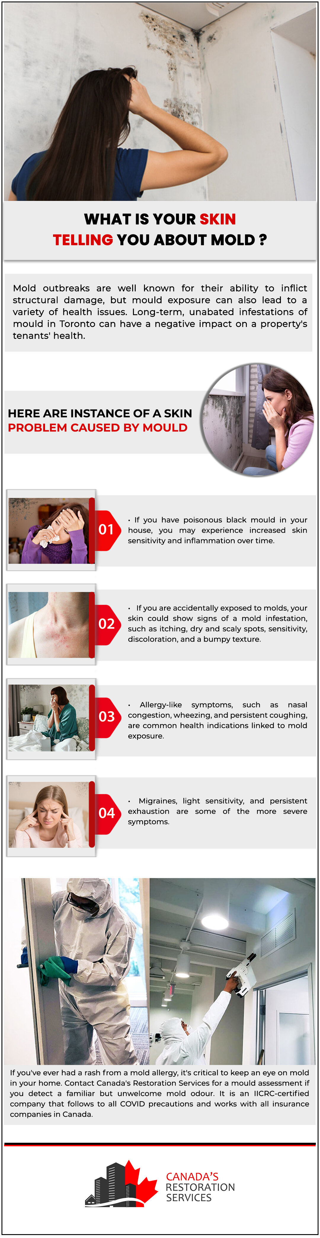 infographic on mold effects on your skin