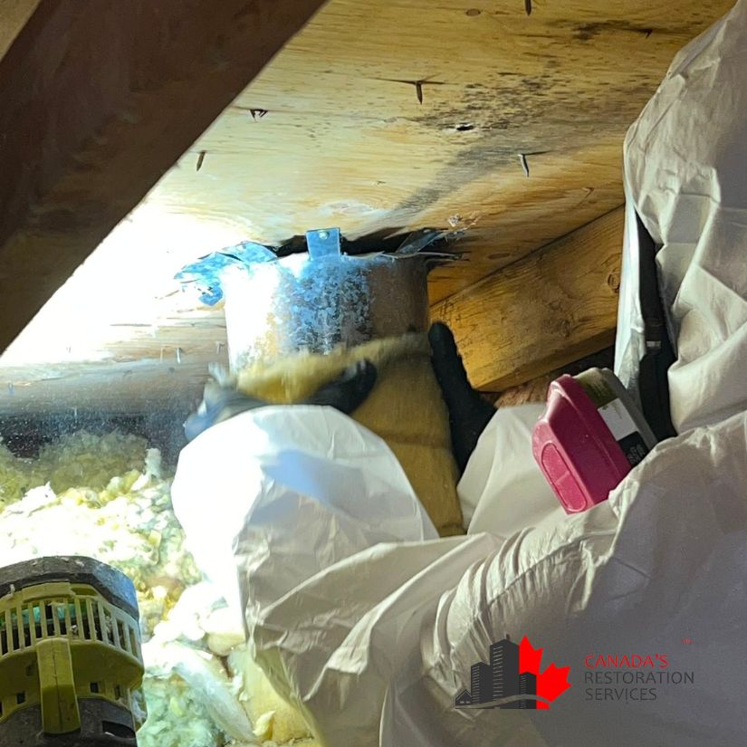 mold inspection and asbestos testing in Toronto attic