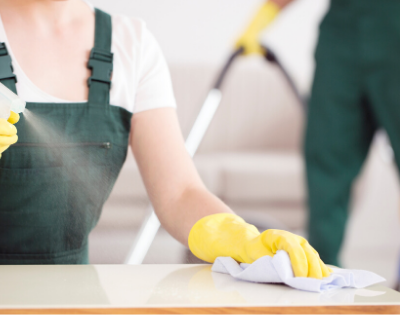 Canada Restoration Services cleaning crew providing sanitation & disinfecting services